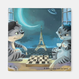 Paris på Natttorg Magnet 2 tum