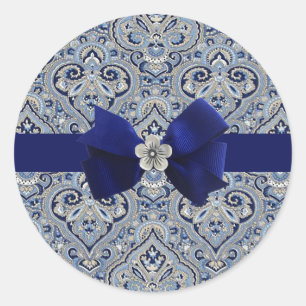 Paris Paisley Indigo Runt Klistermärke