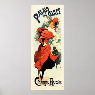 PARIS PALAIS DE GLACE Vintage Fransk Art nouveau Poster