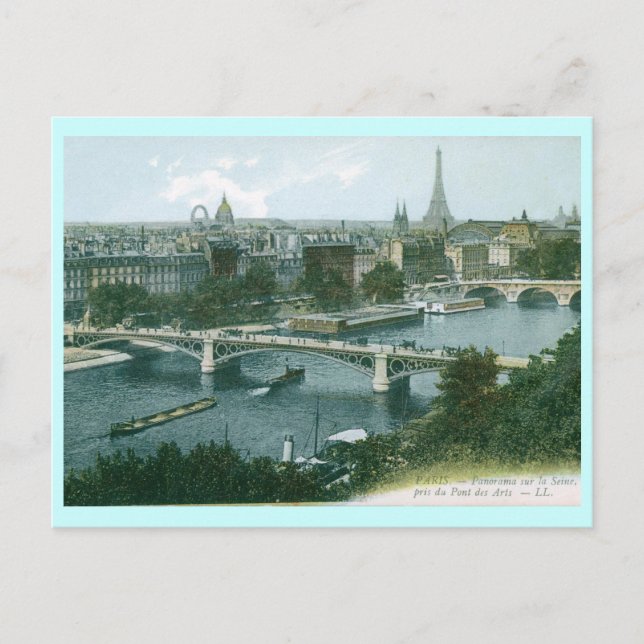 Paris Panorama Vintage Vykort (Framsida)