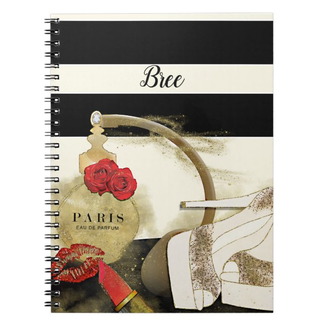 Paris Parfum Parfym Ro Heels & Lipstick Anteckningsbok (Framsidan)