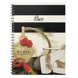 Paris Parfum Parfym Rosor Klackar & Läppstift Anteckningsbok
