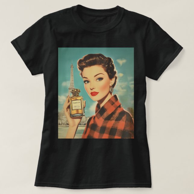 Paris Parfym Ad Elegance T Shirt (Design framsida)