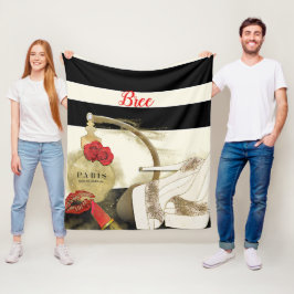 Paris Parfym Parfym Rosor Klackar & Läppstift Fleecefilt