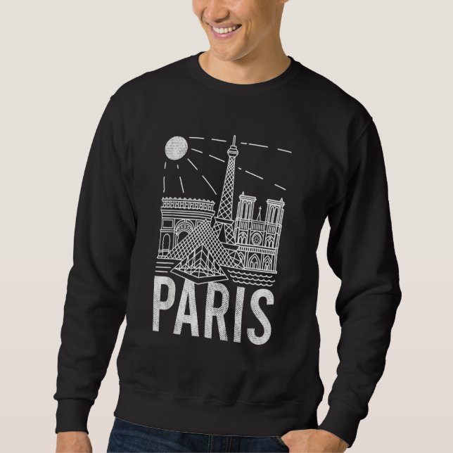 Paris  Paris Touris  France  Tee Paris 1 Lång Ärmad Tröja (Framsida)