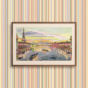 Paris Pastell Affisch (Matte)