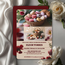 Paris Patisserier Macarons Magasin Tematiserad Inbjudningar