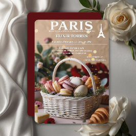 Paris Patisseries Macaroons Magazazine Thmet Inbjudningar
