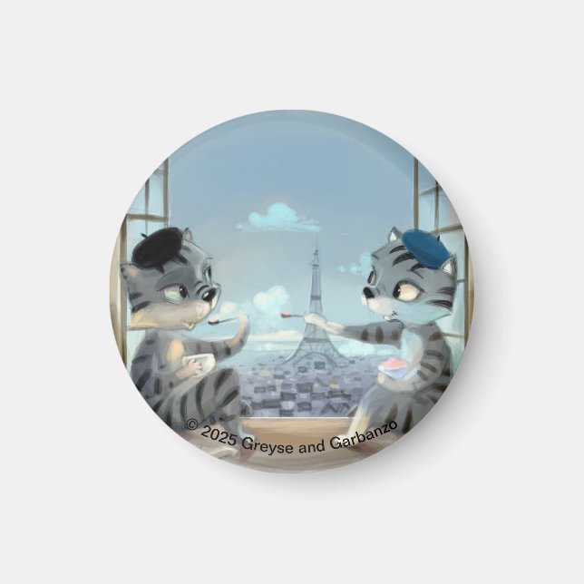 Paris per dag Circle Magnet (olika storlekar) (Framsidan)