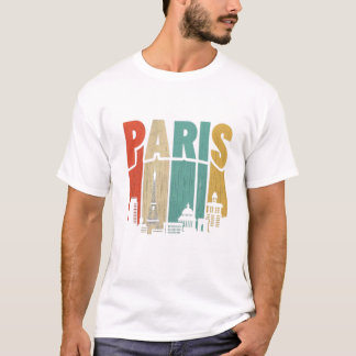 Paris Polycotton Vit Rund Hals T-Shirt för Kvinnor