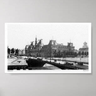 Paris Pont Bridge - Vintage Poster
