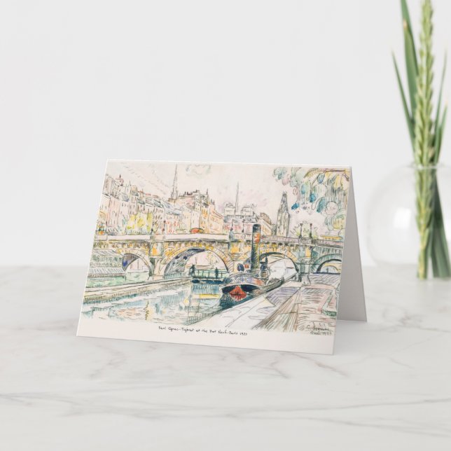 Paris-pont-Neuf-födelsedagskort Tack Kort (Framsida)