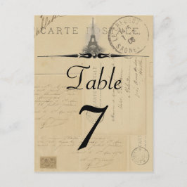 Paris Postcard-Bordsnummer Vykort