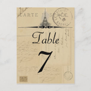 Paris Postcard-Bordsnummer Vykort