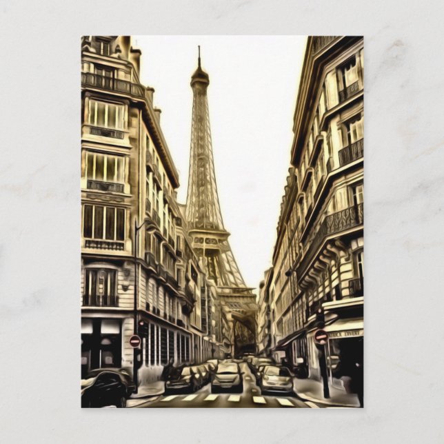 Paris Postcards - Eiffel Torn Vykort (Framsida)