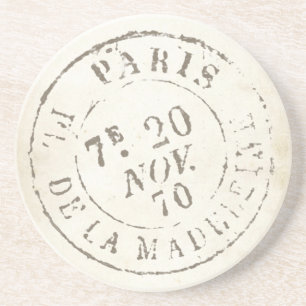 Paris Postmark Vintage Fransk Carte Postale Frankr Underlägg