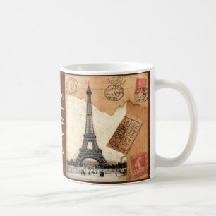 Paris poststämplar kaffemugg