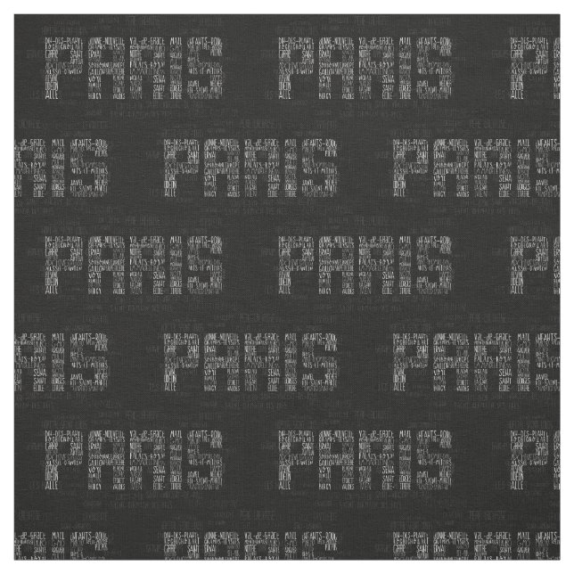 Paris Quarters Typografiska Ord Art Tyg (Provkarta)