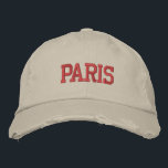 PARIS Red Embroidery Vintage Stil Broderad Keps<br><div class="desc">PARIS Red Embroidered vintage stil hade problem med beige bomullshatt. Gör en underbar gåva till alla som kärlek Paris Frankrike! Om du vill ha din egen text väljer du bara knappen Anpassa den här mallen för att ange anpassningsbar. Med kommandot Redigera design i verktyg väljer du även anpassade till andra...</div>