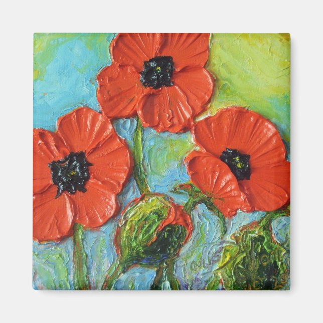 Paris Red Poppies Magnet (Framsidan)