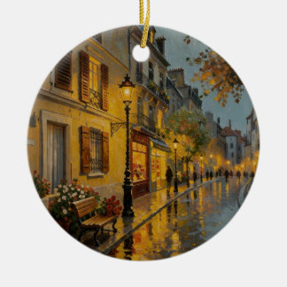 Paris Regnig Gatutsmyckning Julgransprydnad Keramik