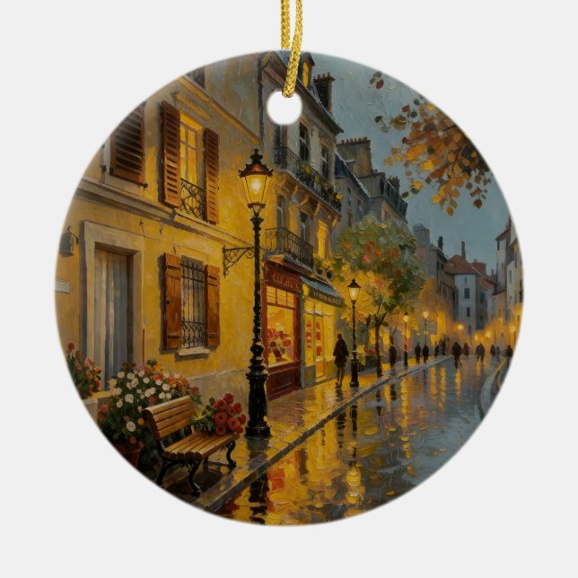 Paris Regnig Gatutsmyckning Julgransprydnad Keramik (Framsidan)