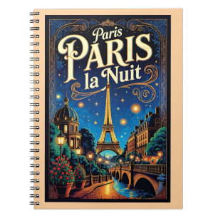 Paris researesaat affisch, anteckningsbok