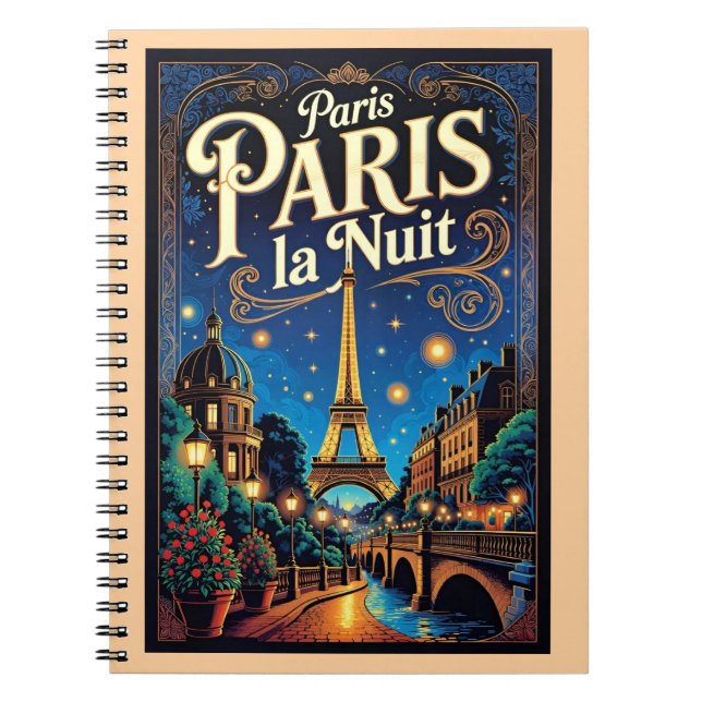 Paris researesaat affisch,  anteckningsbok (Framsidan)