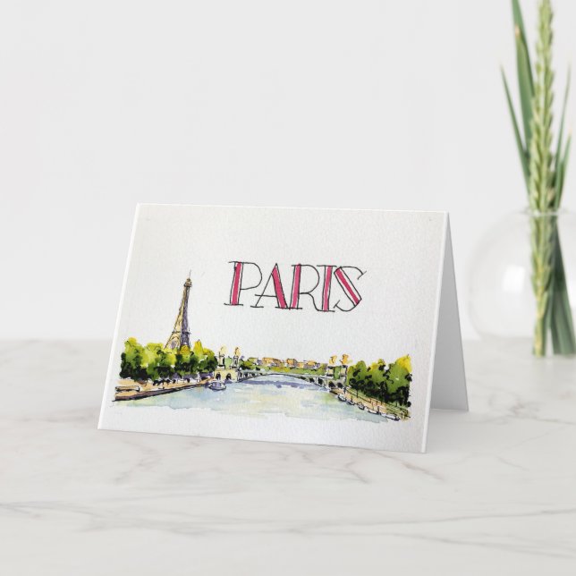 Paris Resekort - hälsningskort Kort (Framsida)