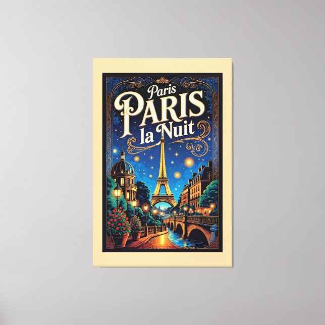 Paris reseskylt,  canvastryck (Framsida)