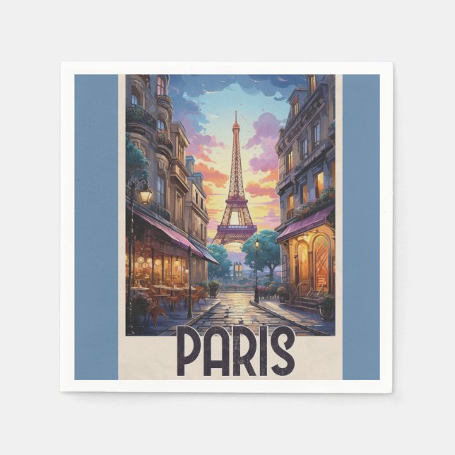 Paris reseskylt pappersservett (Framsidan)