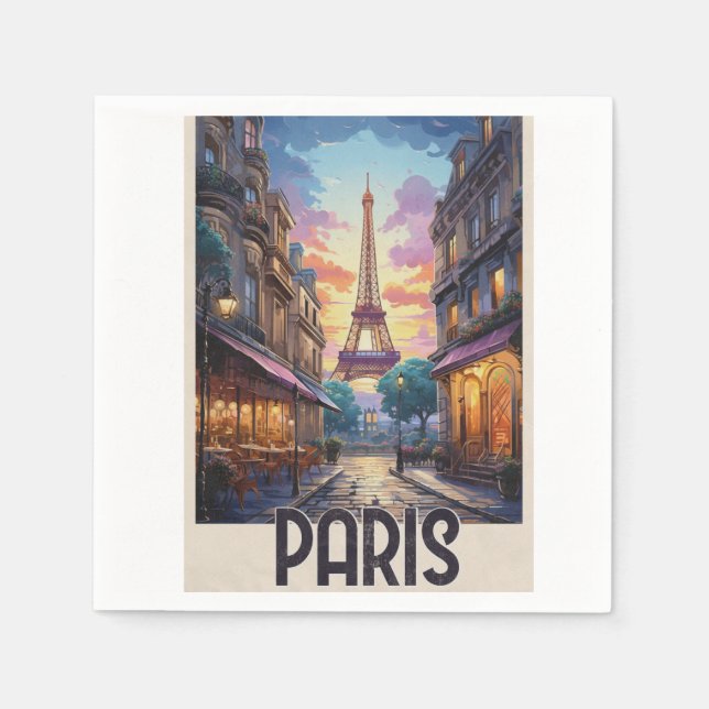 Paris reseskylt pappersservett (Framsidan)