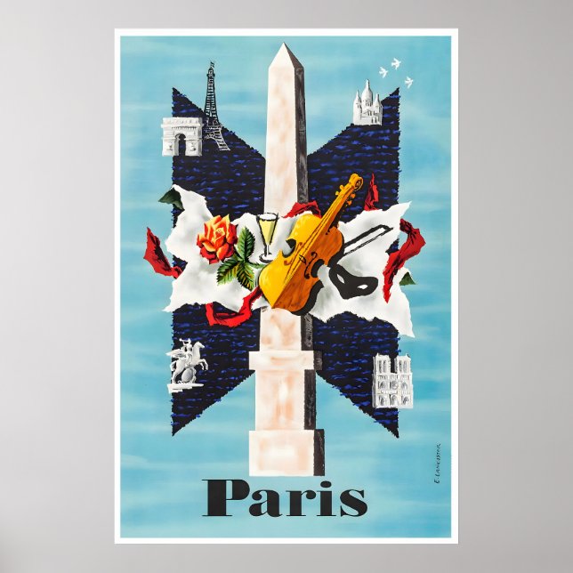 Paris Resoraffisch Fransk Tryck Frankrike Konst (Framsidan)