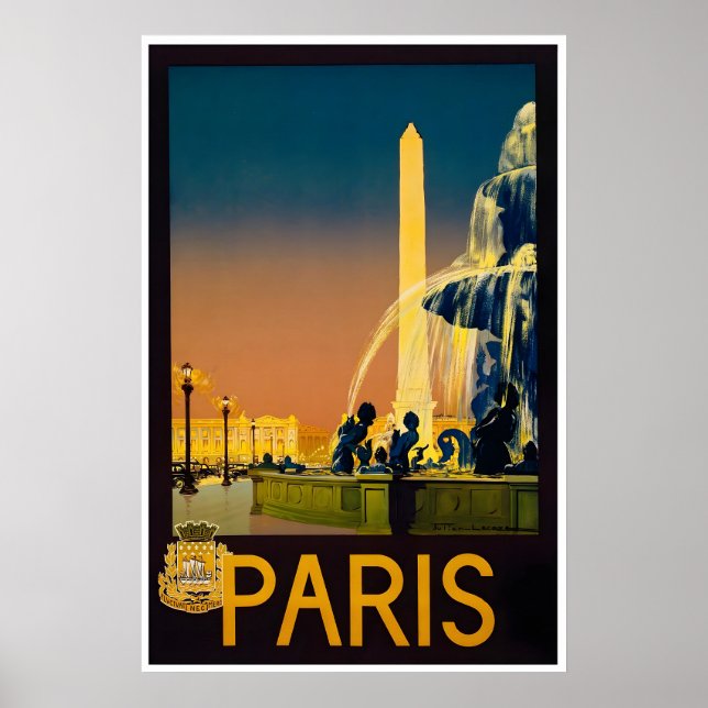 Paris Resoraffisch Fransk Väggkonst Frankrike Tryc (Framsidan)