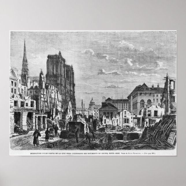 Paris, rivning av en del av Kiten Poster (Framsidan)