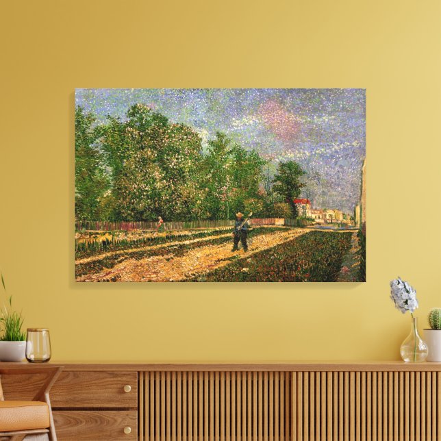 Paris Road med Peasant av Vincent van Gogh Canvastryck (Insitu (Vardagsrum))
