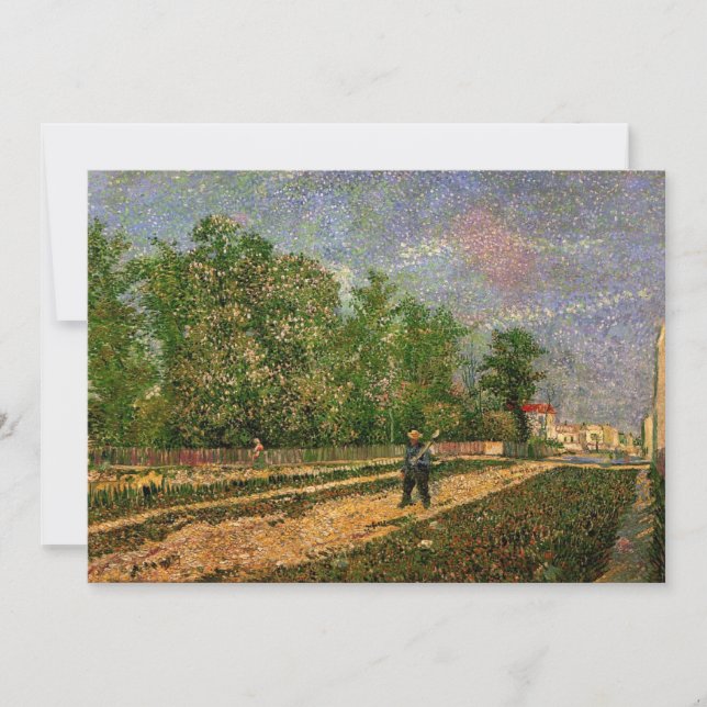 Paris Road med Peasant av Vincent van Gogh Inbjudningar (Framsida)