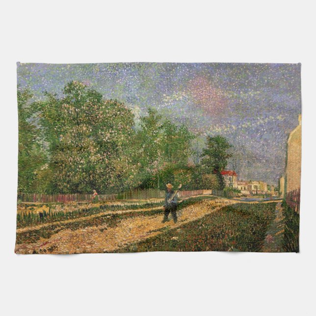 Paris Road med Peasant av Vincent van Gogh Kökshandduk (Horisontell)