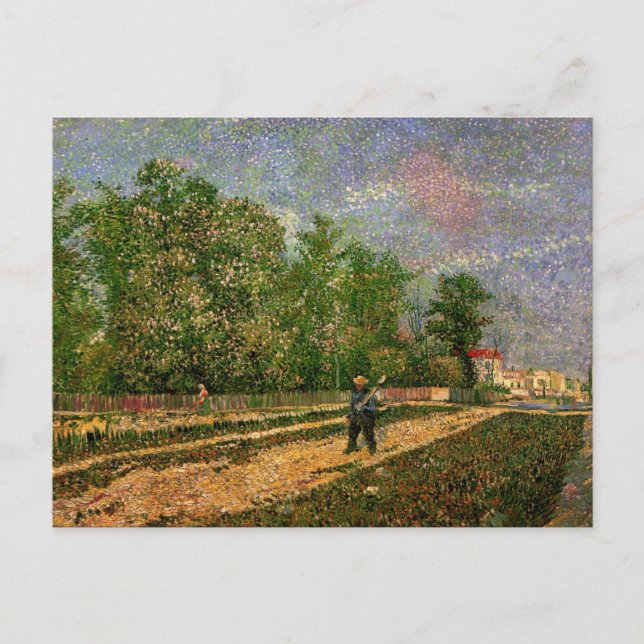 Paris Road med Peasant av Vincent van Gogh Vykort (Framsida)