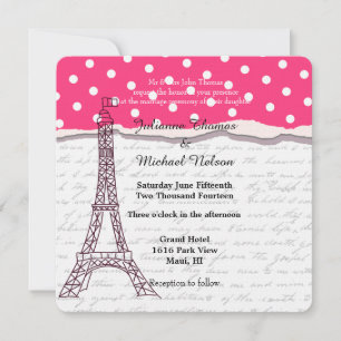 Paris Romantik Bröllop Inbjudningar