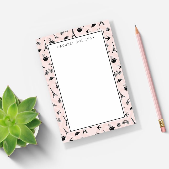 Paris Romantik Patterned Post-it Block (Skapare uppladdad)