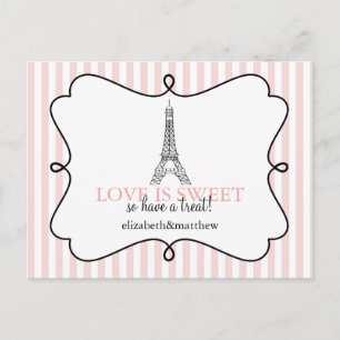 Paris Rosa Candy Buffet Signs Vykort