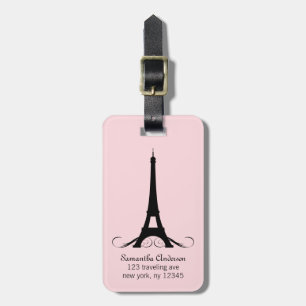 Paris rosa Eiffel torn Bagagebricka