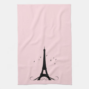 Paris rosa Eiffel torn Kökshandduk