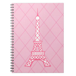 Paris Rosa Eiffel Torn Student-anteckningsbok Anteckningsbok Med Spiral