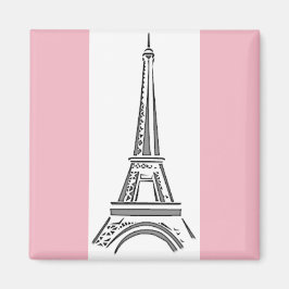 Paris Rosa Eiffel Torn Theme Magnet