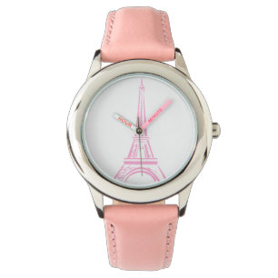 Paris rosa Eiffel tornklocka Armbandsur
