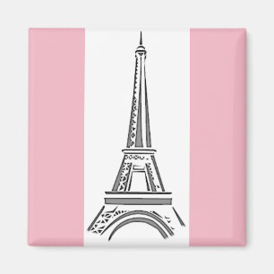 Paris Rosa Eiffel Tower Tema Magnet