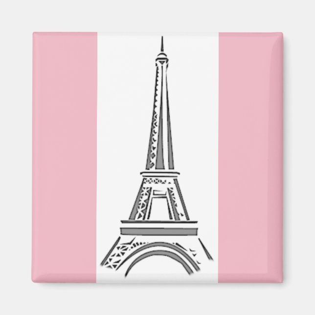 Paris Rosa Eiffeltorn Tema Magnet (Framsidan)