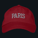 PARIS Rosa Embroidery on Red Broderad Keps<br><div class="desc">PARIS Rosa Embroied Red Cotton Hat. Gör en underbar gåva till alla som kärlek Paris Frankrike! Om du vill ha din egen text väljer du bara knappen Anpassa den här mallen för att ange anpassningsbar. Med kommandot Redigera design i verktyg väljer du även anpassade till andra färg-alternativ. Du kan också...</div>